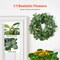 26 in Green Artificial Wreath with Eucalyptus Leaves Berries and Thorny Stems for Indoor Outdoor Decor